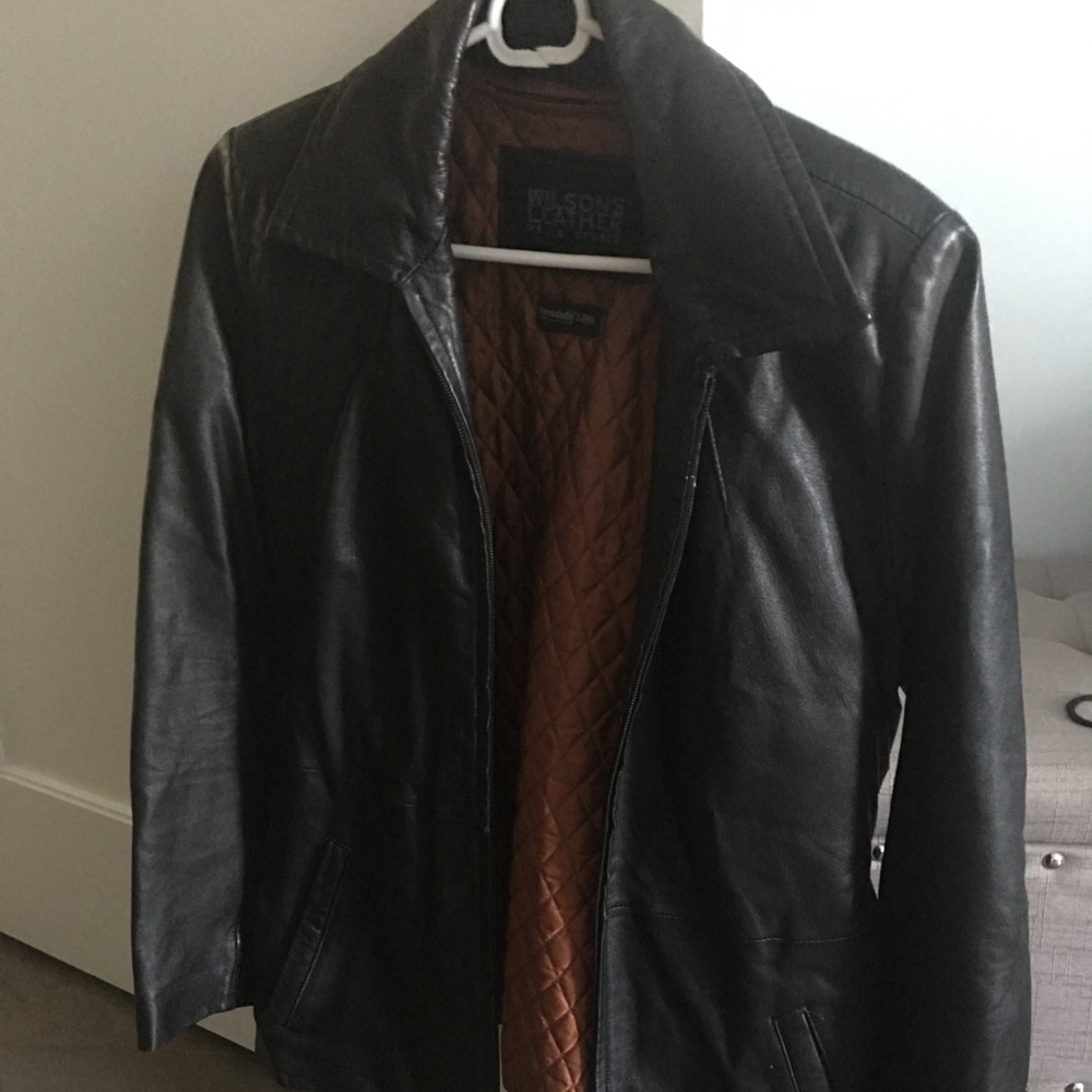 Wilsons real leather tie jacket - size small